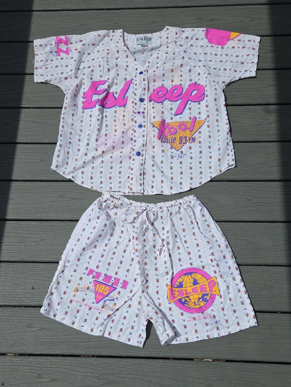Esleep Pink Graphic Short Pajama Set